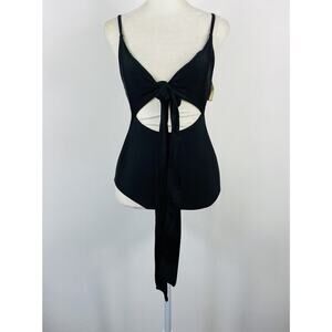 Aerie Size XXS Full Coverage One Piece Swimsuit Black